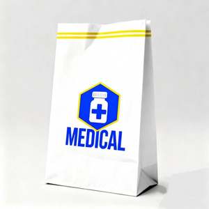 Bolsa de Papel Kraft Reciclado al por Mayor para Medicamentos de Farmacia, con Fondo Cuadrado, para Uso Hospitalario - Product Image 3