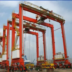 Harga pabrik Cina pembawa straddle 40 ton 60 ton 80 ton kontainer karet tyred gantry crane 20t rtg Harga derek