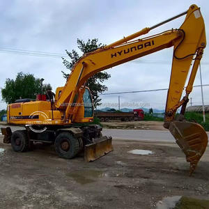 Excavatrice sur pneus originale d'occasion Hyundai Robex 210 de Corée, 21 tonnes, modèles R210W-7 et R210W-9, vente d'excavatrice 210W-9 bon marché - Product Image 1
