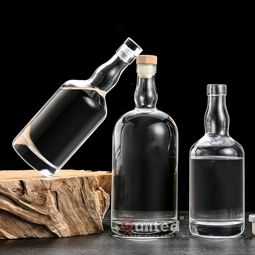 Compra vacía de lujo 750ml licor whisky Ron 500ml Alcohol resellable duro 1000ml Gin Tequila botella de ron