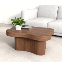 Table basse en bois durable de style nordique moderne et écologique avec cadre en métal pour salon, bureau, table à thé