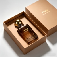 Lot de flacons en verre personnalisés de 50 ml pour Eau de Parfum, vides et rechargeables, atomiseur de parfum marron avec bouchon à vis et impression sérigraphiée