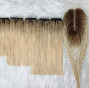 Cheveux raides super double bruts, couleur tendance abordable, trame machine, racines foncées ombrées, paquet, échantillon gratuit - Product Image 2