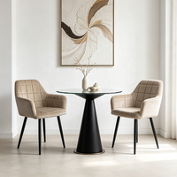 Fauteuil moderne en velours capitonné avec pieds en métal noir pour la maison, l'appartement et l'hôtel