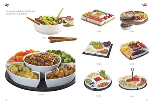 Juego de Vajilla Cuadrada de Cerámica de Bambú Tallada de 5 Piezas de Alta Calidad, Duradera, Apta para Lavavajillas, Diseño Moderno para <span class=keywords><strong>Hotel</strong></span> y <span class=keywords><strong>Restaurante</strong></span> - Product Image 3