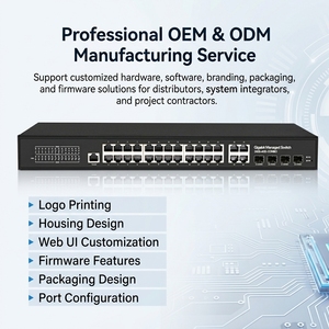 OEM ODM 8/16/24พอร์ต Gigabit สวิตช์ PoE ที่มีการจัดการ L2กับ VLAN QoS SFP Uplink สำหรับระบบรวมและ isps - Product Image 5