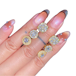 Pendientes de Aro Grandes y llamativos con Moissanita, Plata de Ley, Joyería Hip Hop, Certificado GRA, Unisex - Product Image 1