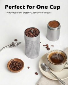 Al-Alloy Body 420 Stainless Steel Burr Homeuse Espresso Mini <b>Small</b> Hand Mill Portable Manual Coffee <b>Grinder</b> with Wood Handle - Product Image 2