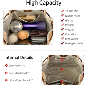 Sac à dos de ville élégant et imperméable en PU et nylon géométrique pour femme, sac à bandoulière multifonctionnel, sac à main, idéal pour les voyages, le travail et l'école - Product Image 4