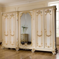 Armoire en bois MDF à charnières sur mesure, meuble de chambre à coucher, 6 étagères de rangement, décoration européenne, placard, rénovation de chambre à coucher de luxe