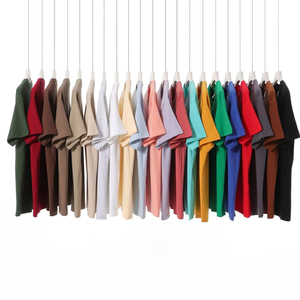 2025 nuovo marchio di tendenza t-shirt da uomo nebbia di puro cotone di <span class=keywords><strong>grandi</strong></span> dimensioni 275g toni della terra a maniche corte in puro solido lavorato a maglia da uomo - Product Image 1