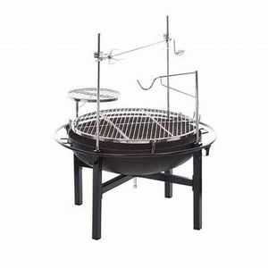 Parrilla de Hierro de Alta Calidad con Asas Antiguas y de Madera, Adecuada para Asar al Aire Libre en el Jardín o Patio, FG-46 - Product Image 1