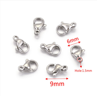 Accessoires de bijoux Composants 9mm Diy Acier Inoxydable Pvd Or Fermoir Homard pour la Fabrication de Bijoux