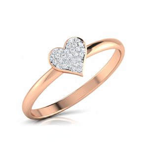 แหวนทองคำ14K ประดับเพชรแท้รูปหัวใจ - Product Image 2