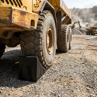 Cale de roue en caoutchouc antidérapante pour camion benne, chargeuse, bulldozer, chantier de construction, équipement de sécurité pour le stationnement et blocage de véhicule