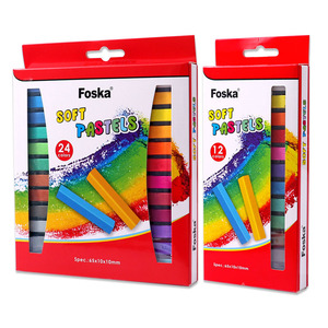 FOSKA Pastels professionnels doux et faciles à estomper, 12/24 couleurs, pour le bureau, l'école, le <span class=keywords><strong>dessin</strong></span> et la peinture - Product Image 1