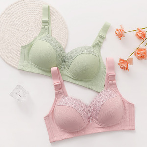 Soutien-gorge grande taille uni en dentelle brodée, dos élégant, push-up, sans armatures, bonnet fin et couvrant, fermeture <span class=keywords><strong>à</strong></span> quatre rangées de crochets, maintien latéral - Product Image 3
