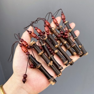 Purple Bamboo Whip Pendant Keychain Mobile Phone Chain Small Antique Hand Held Item Bag Charm Symbolizing Rising Success - Product Image 2