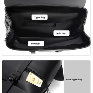 Nouveauté : Sac à dos personnalisé pour collège et lycée, pour hommes et adolescents, imperméable, avec rabat, pour ordinateur portable, grande capacité, en polyester - Product Image 3