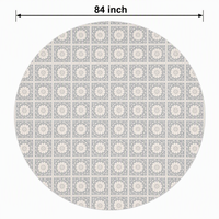 Nappe ronde ajustée en dentelle florale, imperméable, avec rebord élastique, en PEVA et flanelle, pour cuisine extérieure, facile à nettoyer, réutilisable