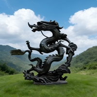 Statue de dragon en bronze 3D antique traditionnelle personnalisée et artisanale pour la décoration extérieure des parcs publics par Bringfine Model BF2603065