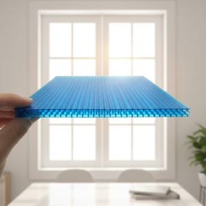 Plaques alvéolaires en polycarbonate (PC) pour toiture de serre, protection UV, structure nid d'abeille, creuses - Product Image 1