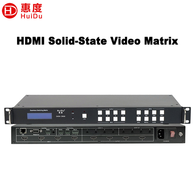 Professional HDMI Video Matrix Switcher, Seamless Video Wall Splicer Processor with IR RS232 TCP/IP EDID Control 1U