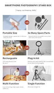 Có thể gập lại video TK vloging điền vào ánh sáng không dây 360 xoay chân máy ảnh tự sướng thanh - Product Image 4