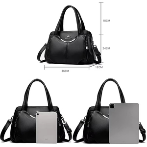 Borse da Donna Multi-Tasca di Alta Qualità in Morbida Pelle, Borsa a Tracolla di Lusso per Signore, Tote Bag Elegante - Product Image 3