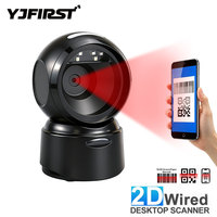 Escáner de Código de Barras Inalámbrico de Escritorio YJFIRST, Lector de Códigos QR USB 2D para Inventario, Ropa y Supermercados