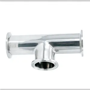 Stainless Steel Sanitary 3 way Tee Pipe Fittings With Tri Clamp End 1 buyer