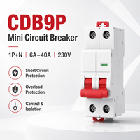 Disjoncteur miniature CDB9 1P 2P 3P 4P 1-80A 230/400V AC 6kA 10kA Courbes B C D Rail DIN MCB