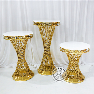 Fournitures de bordure croisées, Durable, 10 pièces, décoration de mariage, haut en <span class=keywords><strong>verre</strong></span> transparent, support de fleurs pour mariage - Product Image 5