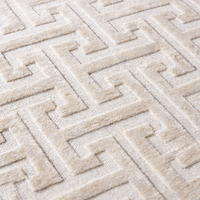 Tapis doux de haute qualité en gros, couleur blanc ou beige, tapis en laine et soie, tapis tufté, tapis pour salon, grand format