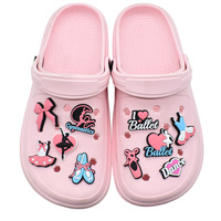 Aksesoris Sepatu PVC Kustom Penari Balet dengan Pose Anggun, Pin Gadis Balerina untuk Dekorasi Sandal Clog