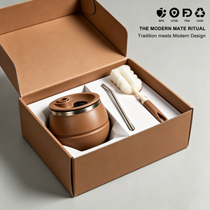 <span class=keywords><strong>Gourde</strong></span> à Yerba Maté avec Logo Personnalisé et Trou pour Paille Fixe, Fabricant de Tasses à Maté Isolées de 7 oz en Gros, Couleurs et Emballage OEM - Product Image 1