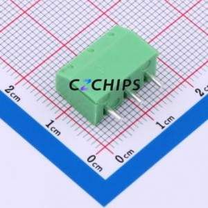 MX301-5.0-03P-GN01-Cu-Y-A Screw Terminal Block Through hole Component (THT),P=5mm Connector 1x3P 5mm Green Through Hole - Product Image 2