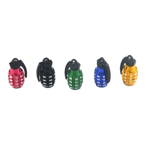 Tapas de válvula Grenade de aleación de aluminio negras, tipo atornillable, para coche, motocicleta, cubierta de válvula de aire, accesorios - Product Image 5