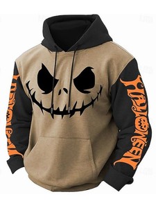 <span class=keywords><strong>Sudadera</strong></span> con <span class=keywords><strong>capucha</strong></span> informal para <span class=keywords><strong>hombre</strong></span> al por mayor, diseño de calabaza de Halloween con estampado digital 3D, ajuste holgado, personalizada - Product Image 2