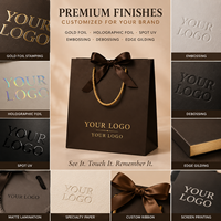 Sacs fourre-tout en kraft noir mat biodégradables faits à la main, 250g, carton épais, logo estampé à l'or, poignée en corde unique, artisanat