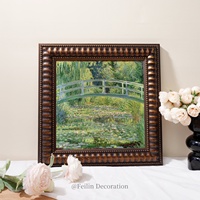 Peintures de paysages européens, fleurs, art mural vintage, cadre en bois, décoration murale de luxe pour mariage, toile, décoration intérieure