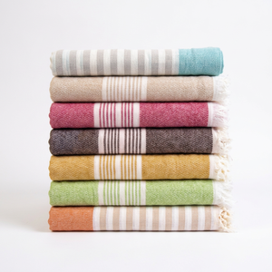 Serviette de bain turque Ayseliza modèle Makbule 38 en coton tissé plat, séchage rapide, légère, style Hammam, Fouta, texture douce, absorbante - Product Image 1