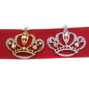 卸売ABクリアクリスタルラインストーンクラウンブローチフラットバックデザインのファッションブローチ - Product Image 4