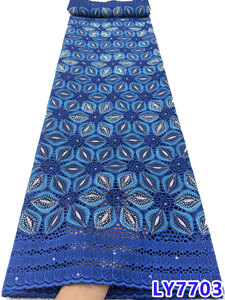 Nouvelle Conception Robe Nigériane Brodé 100% Polyester Dentelle Africaine Sèche <span class=keywords><strong>Tulle</strong></span> Perlé Motif Floral Élégant Soirée 130cm Largeur Maille - Product Image 5