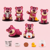 Boîte mystère ours rose mignon de dessin animé, poupée tendance, ornement de voiture, figurine Kawaii pour étudiants