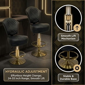 Ghế chơi bài da cao cấp hiện đại, chất lượng cao, dùng cho thương mại, có đế kim loại điều chỉnh được, thích hợp cho nhà hàng và phòng tập thể dục - Product Image 4