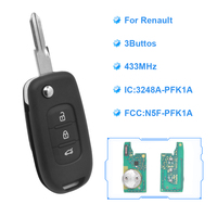 Télécommande de clé plip 3 boutons en gros avec lame métallique rétractable pour remplacement automobile