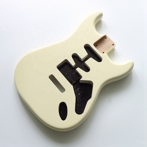 Corpo <span class=keywords><strong>Chitarra</strong></span> ST in Legno di Ontano Crema Vintage da 45mm Finitura <span class=keywords><strong>Satinata</strong></span> alla Nitro Configurazione SSH per Kit Fai-da-te di Chitarre Elettriche Artigianali di Grande Successo - Product Image 2