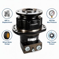 Moteur à roue Danfoss TMTHW500 495cc, moteur hydraulique pour moissonneuse-batteuse, chargeuse forestière, 11137342 TMTH-0500-B-NN-W58-AF