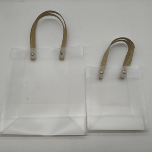 Eco-Friendly <b>Clear</b> Frosted Tote <b>Bags</b> Custom Logo Transparent PP Handbag Custom Logo Printed PP Transparent Shopping <b>Bag</b> - Product Image 2